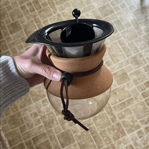 Bodum Cork & Glass Pour-Over Coffee Maker with Mesh Filter - Black/Brown